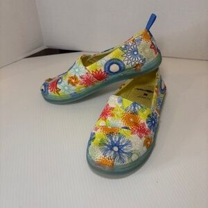 TOMS Alpargata Youth Girls Size 1 Shoes Spirograph Slip On Comfort Flats